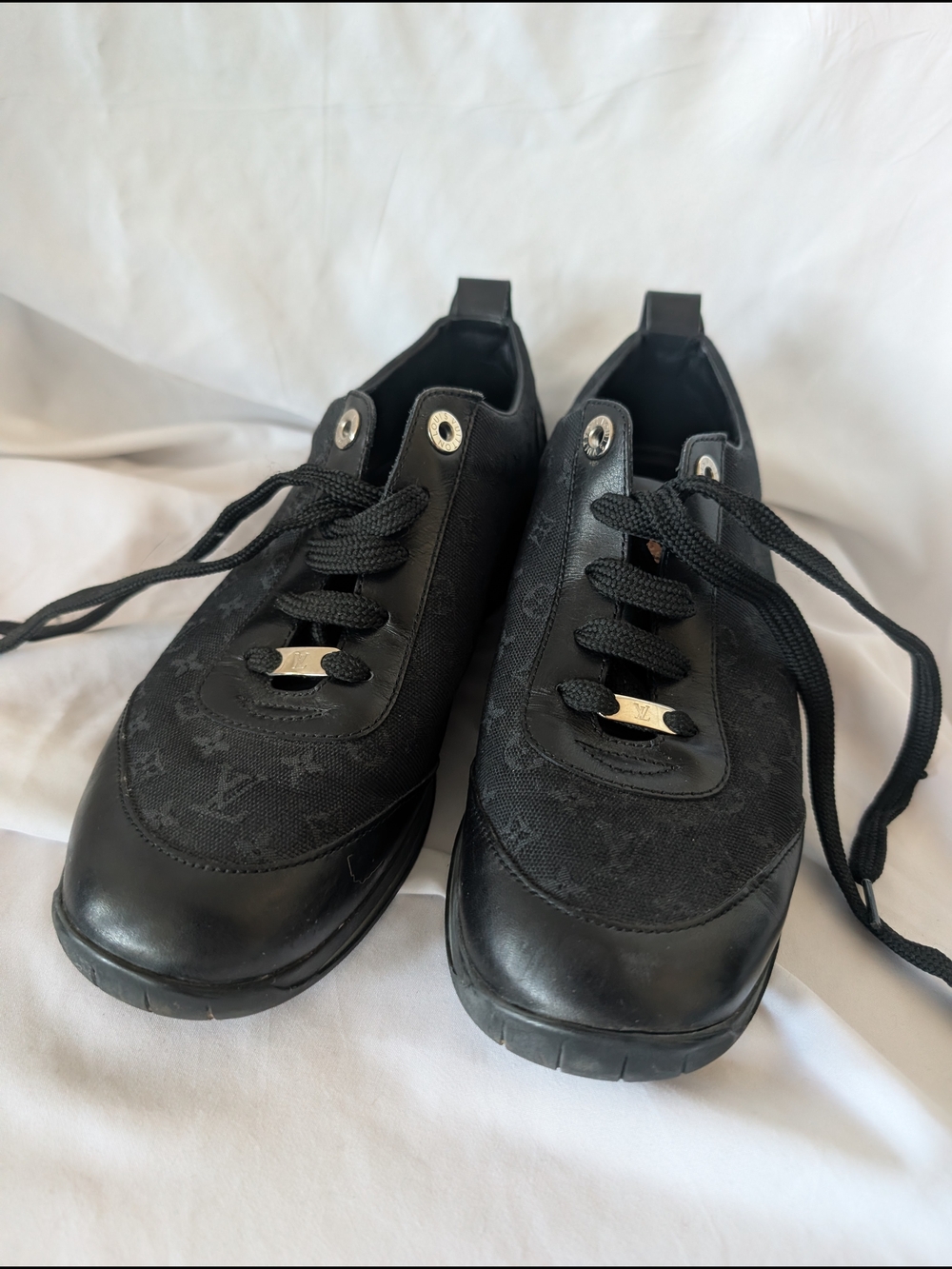 Louis Vuitton Black Monogram Low-Top Sneakers
